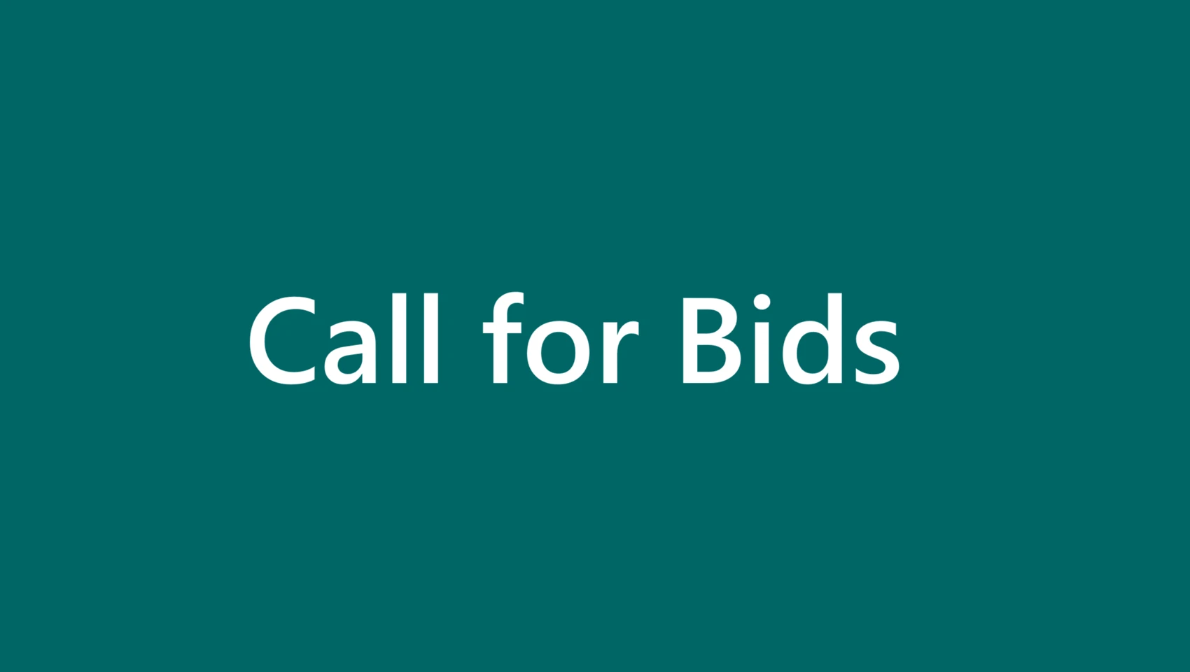 Call for Bids
